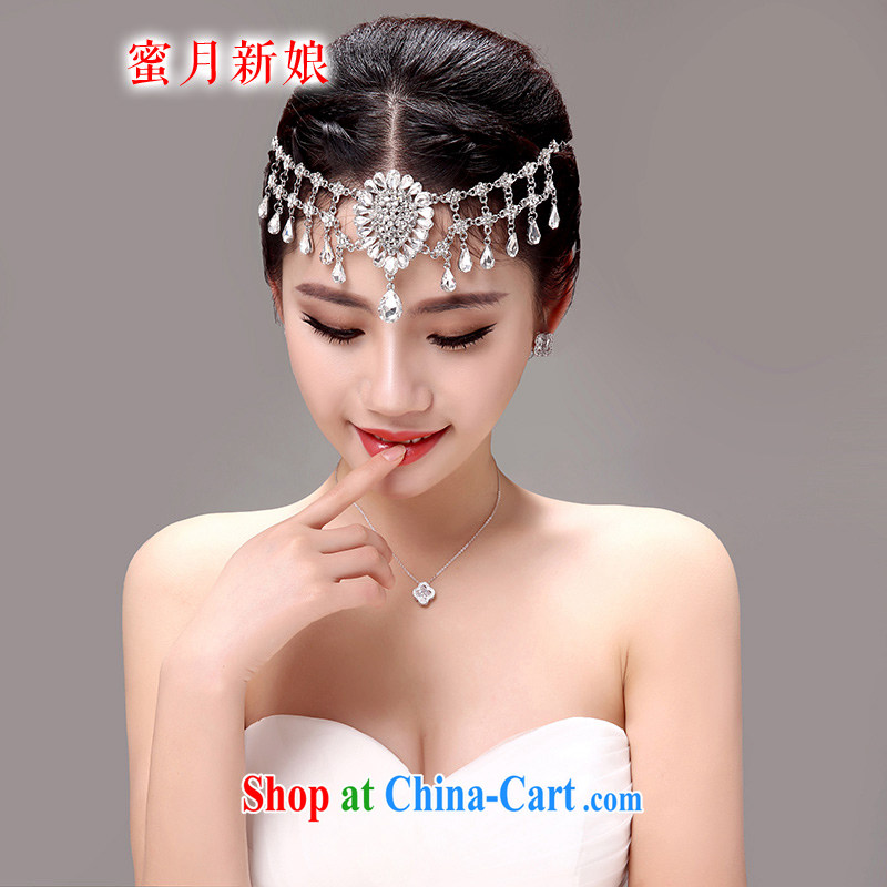 Honeymoon bride Korean-style bride-trim-link and heart ornaments wedding hair accessories wedding jewelry accessories white
