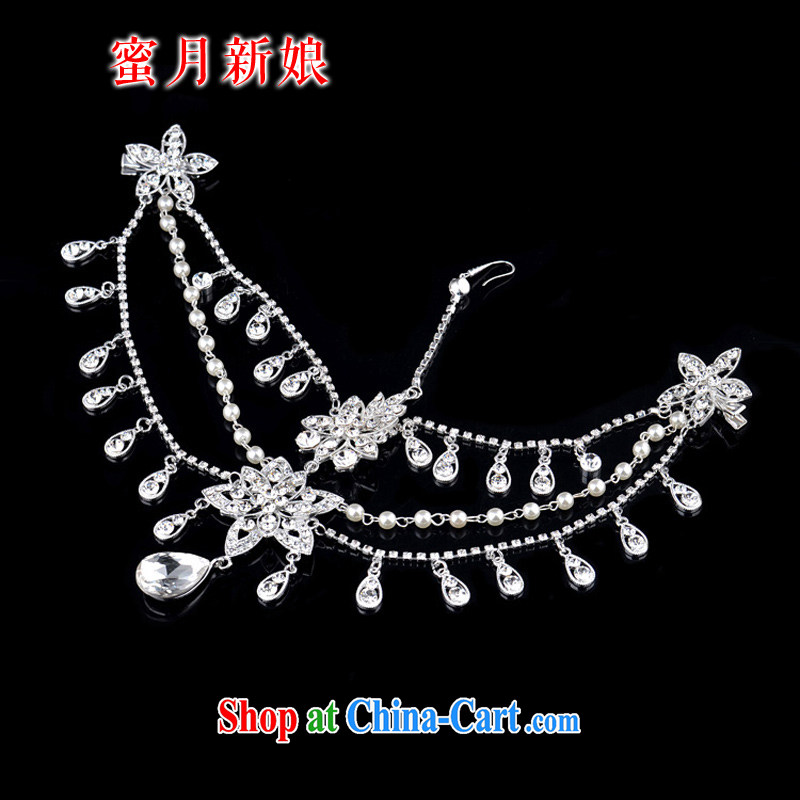 Honeymoon bride's Korean-style new bride-trim-link and heart ornaments wedding hair accessories wedding jewelry accessories white