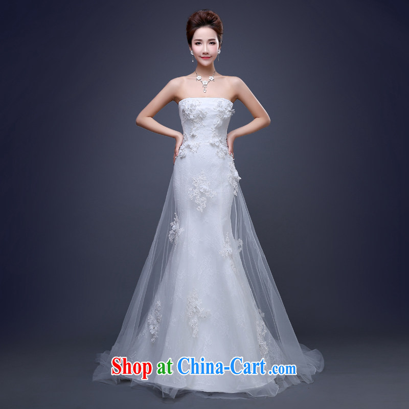 Jie MIA wedding dresses spring 2015 new Korean layout shoulders with custom bridal graphics thin the field shoulder wedding white XXL
