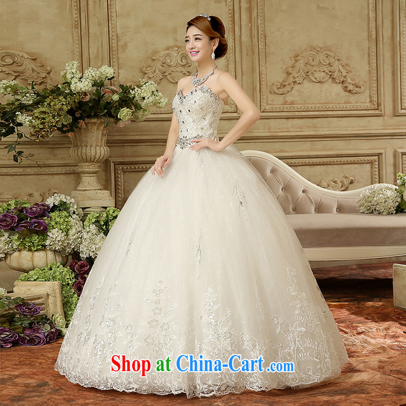 wedding dresses 2015 new Korean fashion wiped his chest bridal with cultivating a strap wedding Palace Princess wood drill lace white XXL, joshon&Joe, and shopping on the Internet