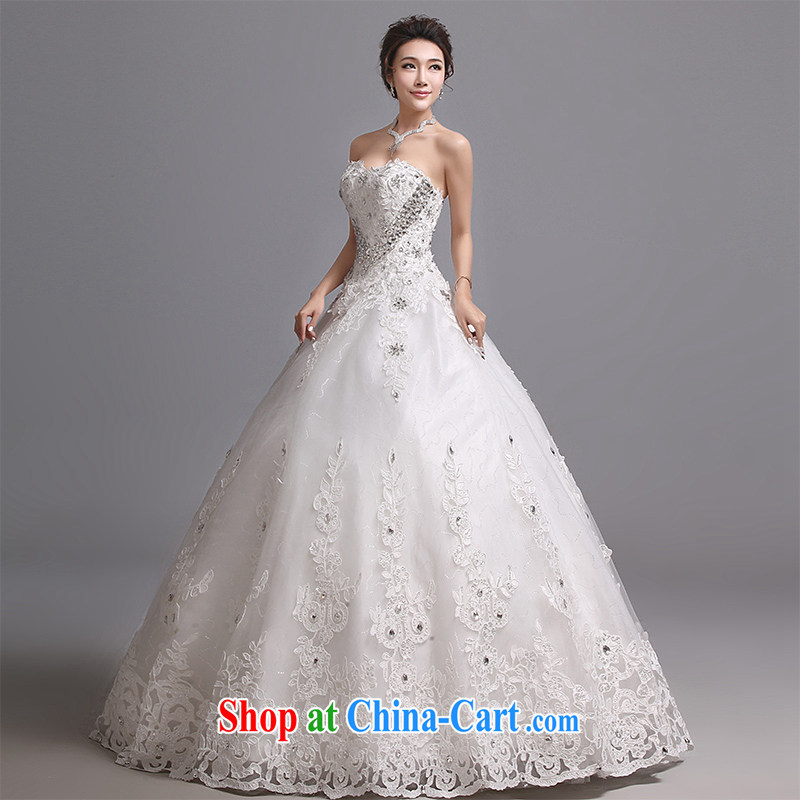 Hi Ka-hi wedding dresses new 2015 fall and winter Korean bridal white beauty with parquet drill wiped her chest J 011 to align paragraph XXXL, Hi Ka-hi, shopping on the Internet