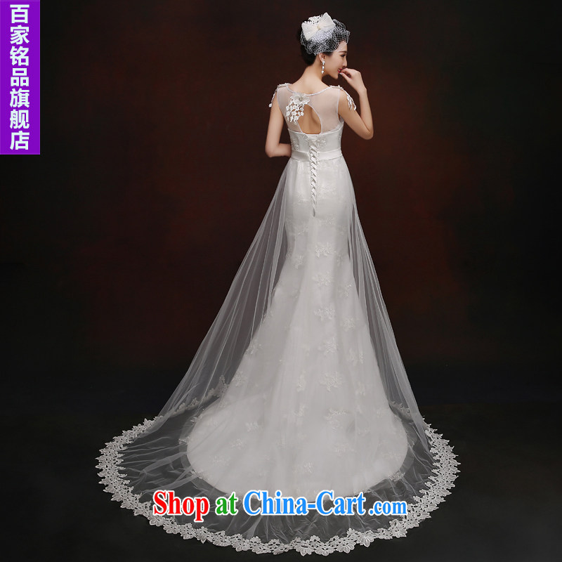 Wedding dress white crowsfoot wedding dresses summer 2015 new Korean version a bare shoulders chest lace inserts drill cultivating tail wedding white Custom Size 5-Day Shipping