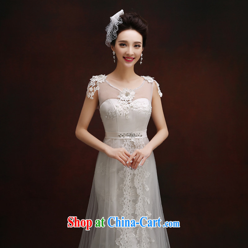 Wedding dress white crowsfoot wedding dresses summer 2015 new Korean version a bare shoulders chest lace inserts drill cultivating tail wedding white Custom Size 5-Day Shipping, 100 Ka-ming, and shopping on the Internet