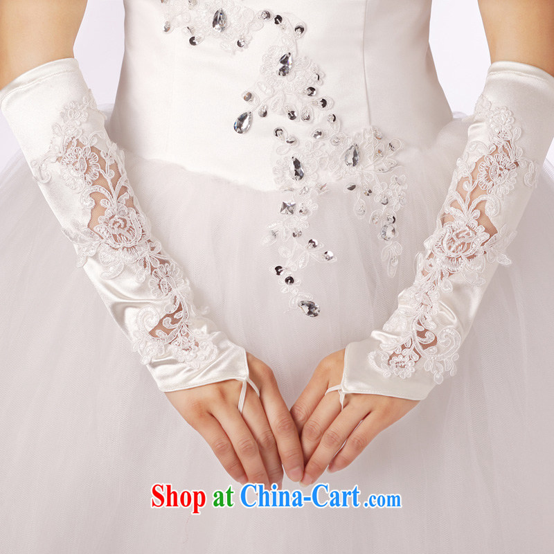 Honeymoon bridal wedding accessories bridal gloves without the long gloves and refined manually seamless bead lace gloves white, Honeymoon bridal, shopping on the Internet