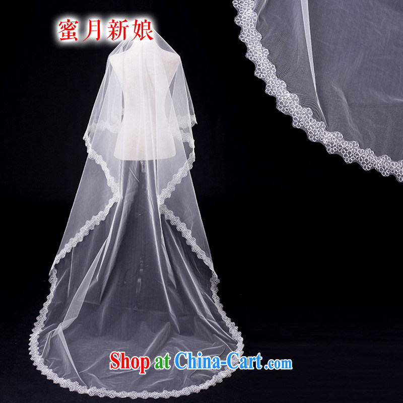 Honeymoon bridal bridal head yarn boutique lace lace and yarn bridal wedding accessories double 1.8M head yarn white