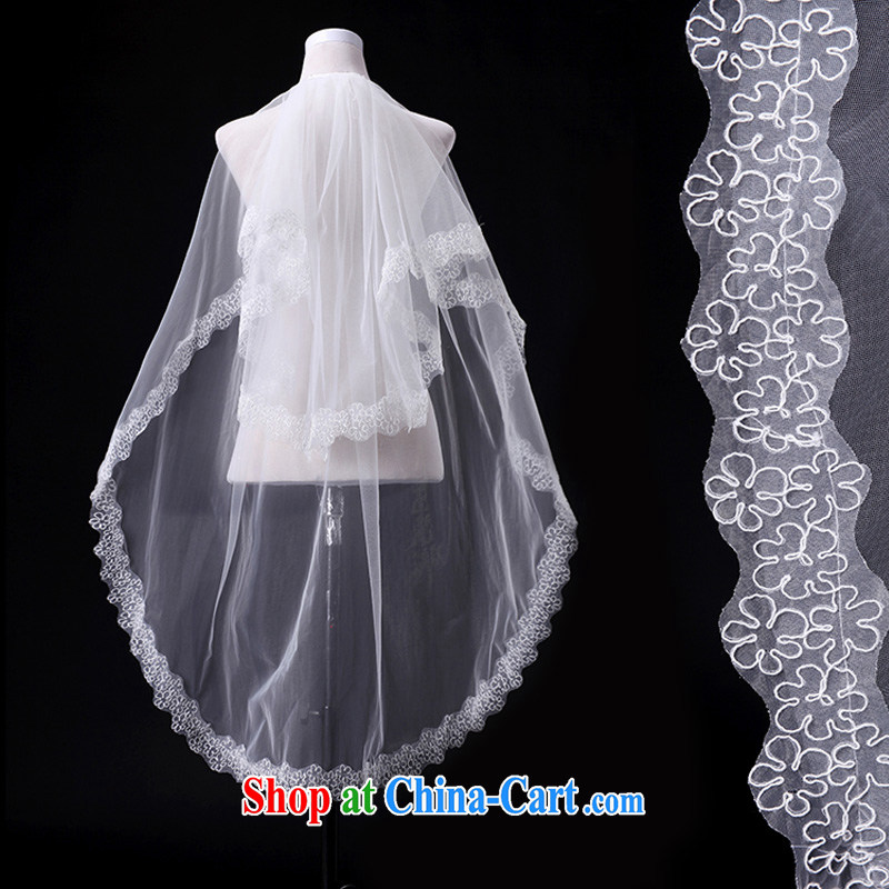 Honeymoon bridal bridal head yarn boutique lace lace and yarn bridal wedding accessories double 1.8M head yarn white, Honeymoon bridal, shopping on the Internet