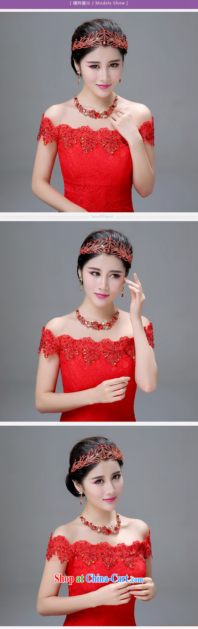 Honeymoon bridal bridal-jewelry red Korean-style wedding hair accessories dress Crown wedding wood drill hair accessories necklaces wedding-band Magenta pictures, price, brand platters! Elections are good character, the national distribution, so why buy now enjoy more preferential! Health