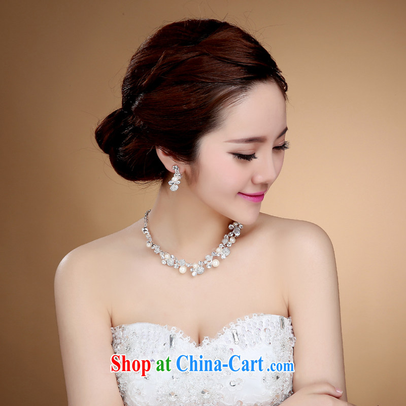 Bridal jewelry Korean-style necklace earrings wedding hair accessories kit wedding accessories jewelry jewelry white, Diane M-kay, shopping on the Internet
