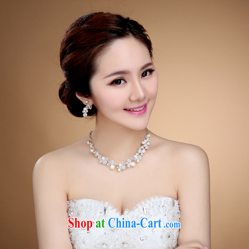 Bridal jewelry Korean-style necklace earrings wedding hair accessories kit wedding accessories jewelry jewelry white, Diane M-kay, shopping on the Internet