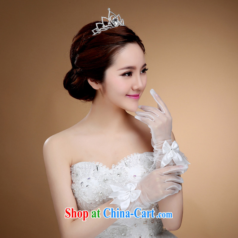 2015 new Korean bridal wedding lace bow-tie gauze spring and summer short marriage, white gloves accessories white, Diane M Ki, shopping on the Internet