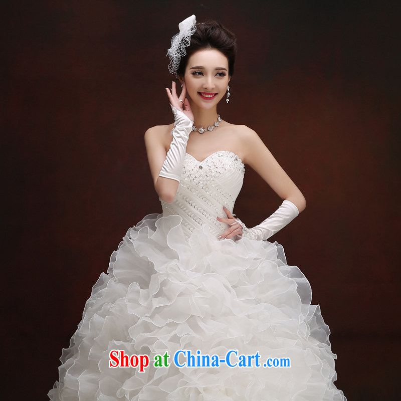 wedding dresses 2015 summer new bride parquet drill Mary Magdalene Beauty Chest with a strap wedding Korean trendy, white Custom Size 5 - 7 Day Shipping, 100 Ka-ming, and shopping on the Internet