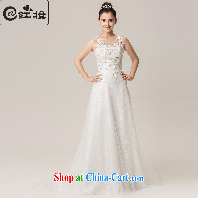 Recall that the red makeup 2015 spring and summer new wedding dresses Korean lace field shoulder shoulders small tail bridal wedding H 15,049 white S