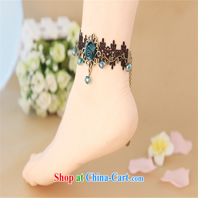 Han Park (cchappiness) Europe and North America retro fashion chains only American roses black lace personalized sense pin high jewelry green, Han Park (cchappiness), online shopping