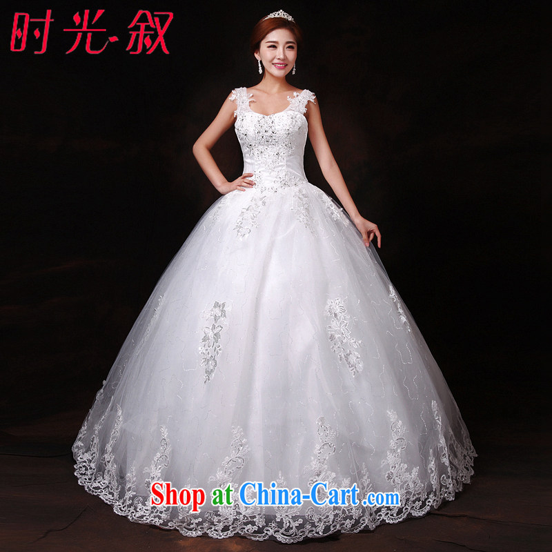 Time his bride's wedding dresses 2015 spring and summer new Korean pregnant women double lace-up dress with XXL
