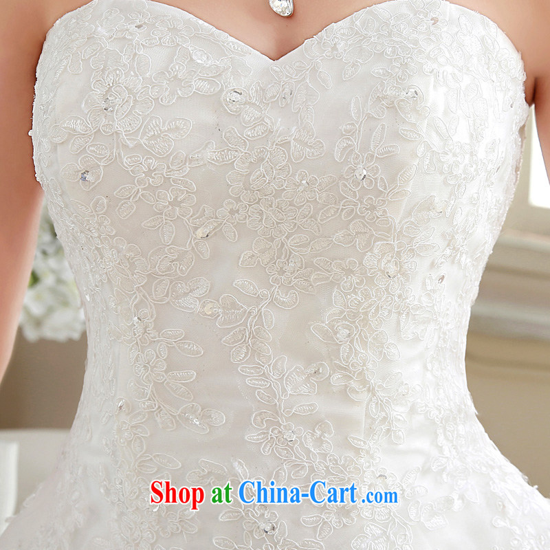 Time His minimalist dress with small tail 2015 spring and summer new tail wedding dresses wiped chest A Field dress, Japan, and South Korea long drag bridal wedding white M, time, and shopping on the Internet