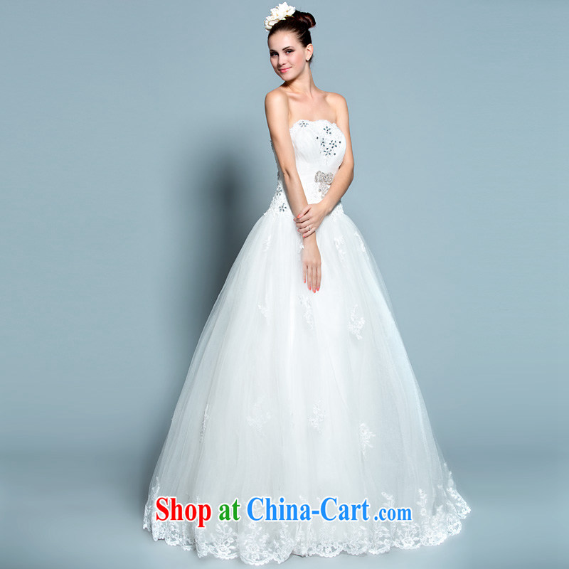 A yarn 2014 new wedding dresses Princess Mary Magdalene chest shaggy dress with wedding 20140383 white white M code in stock 160_84 A