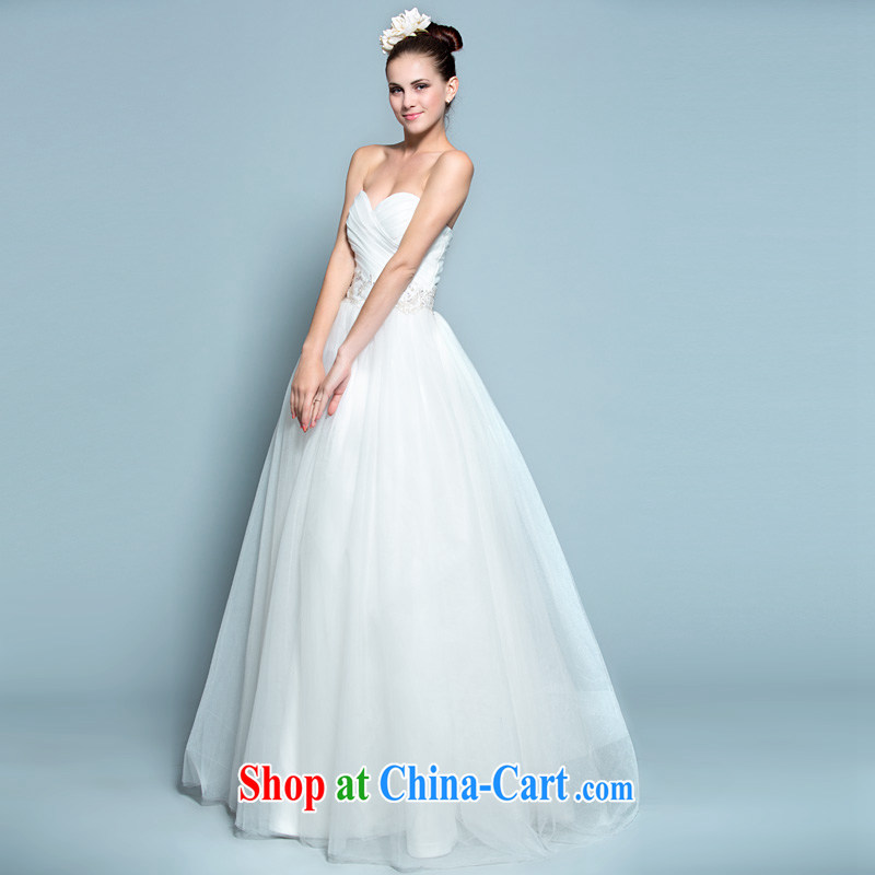 A yarn wedding dresses Korean wood drill wiped his chest-waist Princess skirt tie-in with wedding 20140003 white L stock code 165 /88 A, a yarn, shopping on the Internet