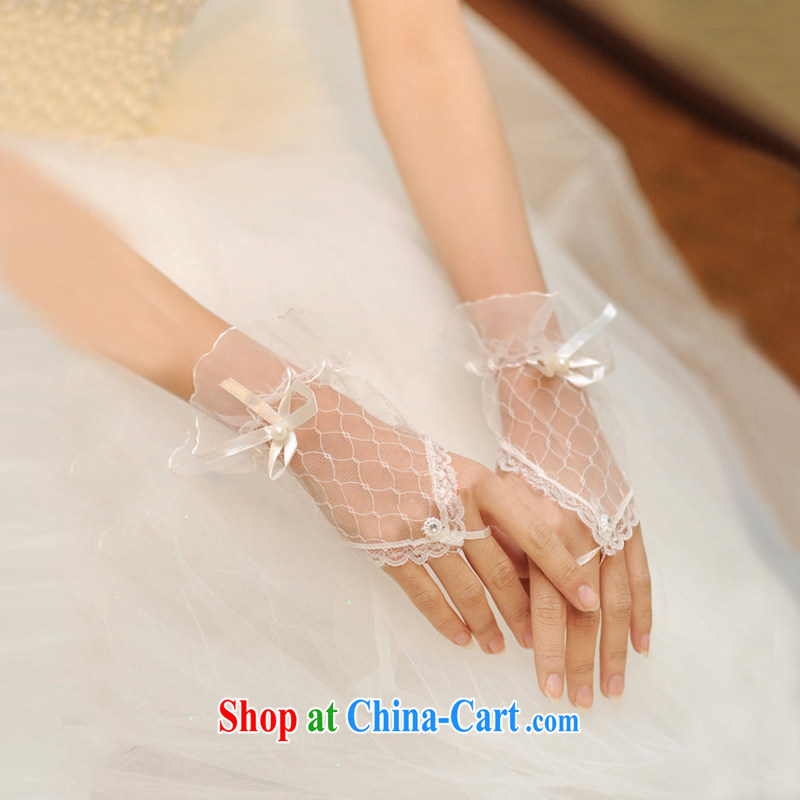 DressilyMe elegant web yarn short wrist length bridal gloves - ivory - 20 cm - 5 Day Shipping DRESSILY ME OCCASIONS WEAR ON - LINE, shopping on the Internet
