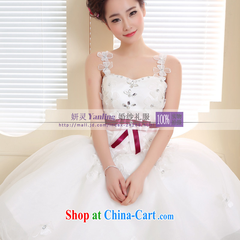 Her spirit/YANLING short before long after flowers wedding suitable for small compact sub short wedding 14,002 white, her spirit (Yanling), online shopping