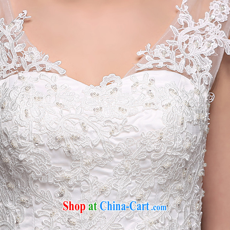 Spring and Summer new wedding dresses stylish small tail flouncing, Shaggy dress Palace shoulders bare chest parquet drilling bridal wedding dresses Home yarn white erase chest XS, joshon&Joe, shopping on the Internet
