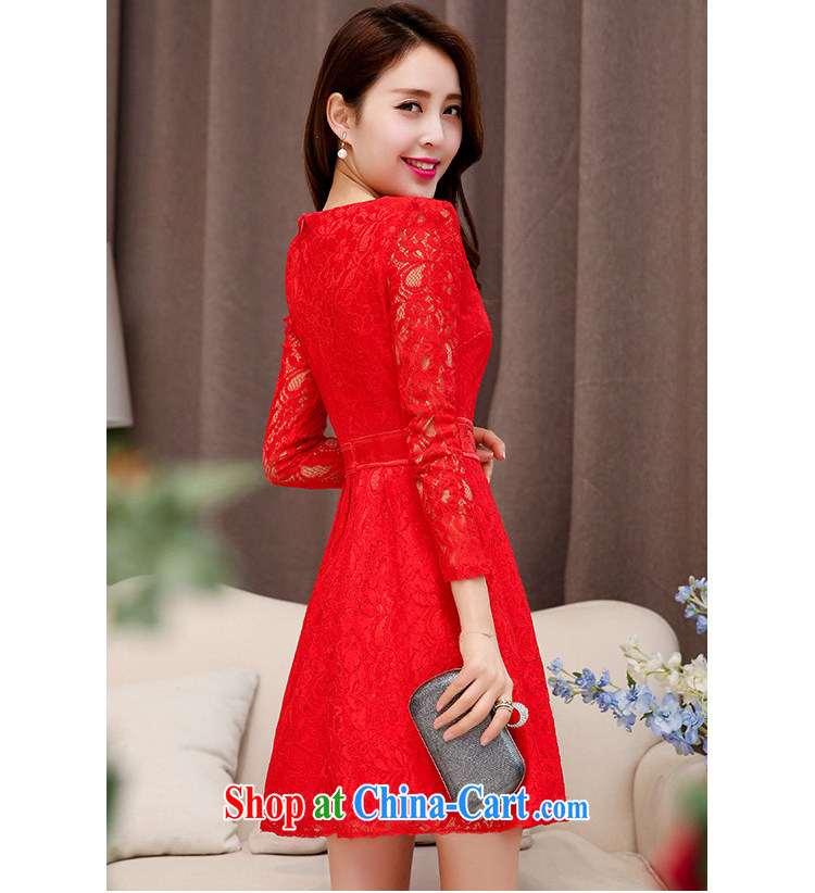 Shui bamboo 2015 spring and summer with new Korean Beauty graphics thin red wedding dresses bridal wedding toast bridesmaid dress sweet Korean long-sleeved lace skirt red XXL pictures, price, brand platters! Elections are good character, the national distribution, so why buy now enjoy more preferential! Health