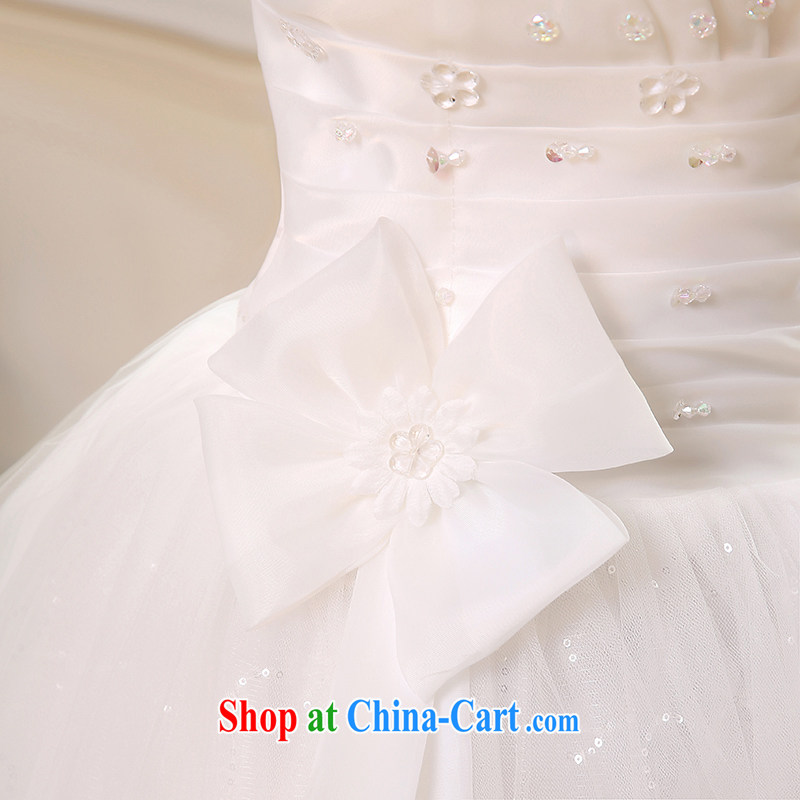 Rain is still Yi 2015 new wedding dress white Princess Mary Magdalene chest stylish graphics thin large code staples Pearl flowers with bridal wedding HS 890 white tailored, rain is clothing, and shopping on the Internet