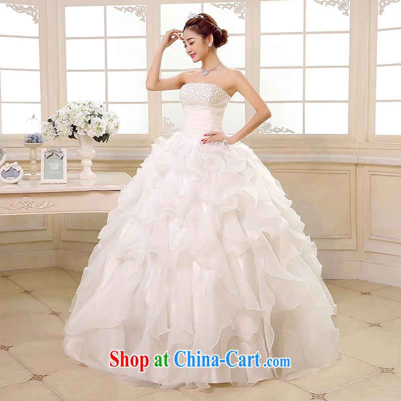 Rain is still Yi 2015 new bride wedding dress white Princess Mary Magdalene chest stylish upmarket graphics thin large code staples beads with wedding HS 889 white tailored, rain is clothing, and shopping on the Internet