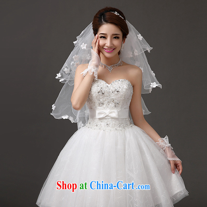 The china yarn wedding accessories and bridal head yarn Korean jewelry wedding flowers online edge layer 4 lovely and legal T - 036 white white and China yarn, shopping on the Internet