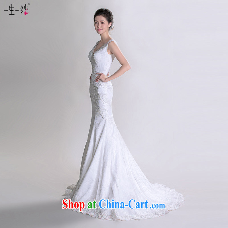 Chen-fall in love with the same dual-shoulder crowsfoot wedding tail 2015 new bridal wedding dresses summer 402501289 white tailored do not return not-for-life and a yarn, shopping on the Internet