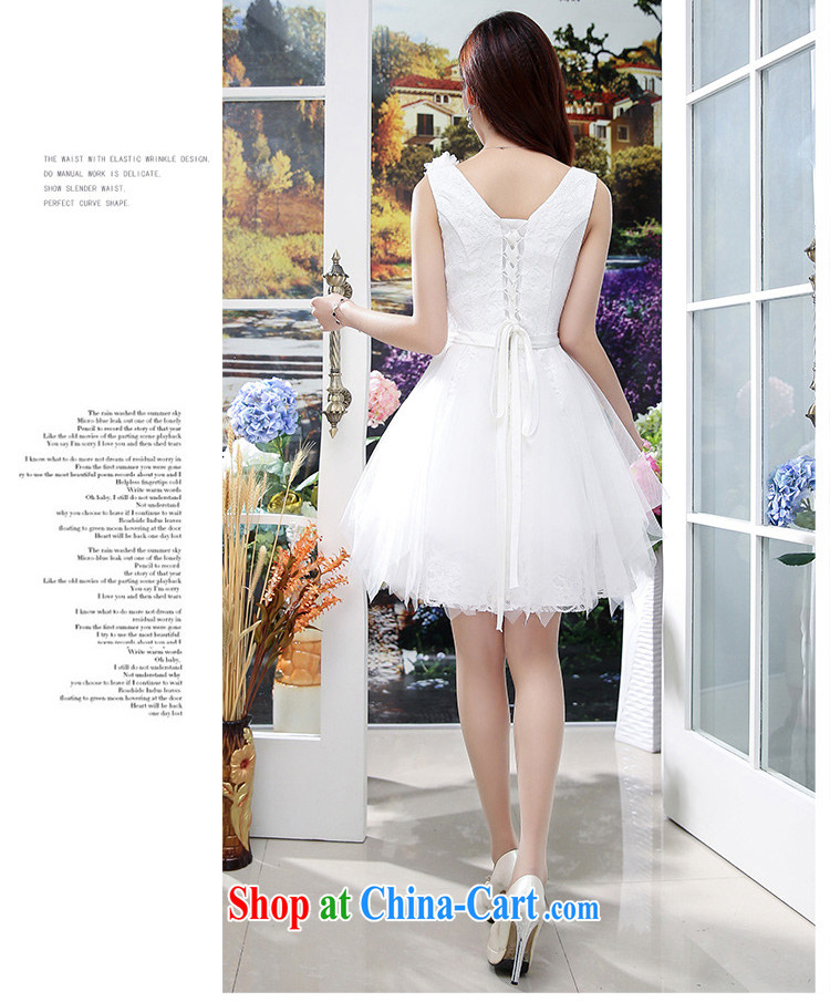 Shui bamboo 2015 Spring Summer new lace stitched Deep V Solid Color wedding dresses sexy tie-cultivating graphics thin bridesmaid marriages shaggy dresses white XL pictures, price, brand platters! Elections are good character, the national distribution, so why buy now enjoy more preferential! Health