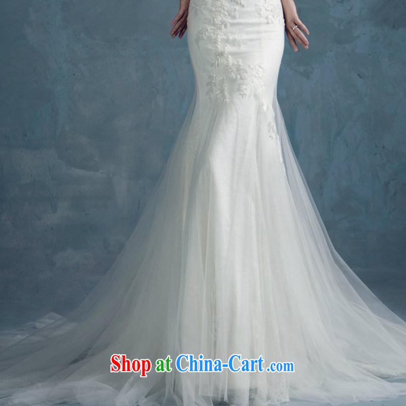 2015 spring and summer new stylish one shoulder lace beauty graphics thin-waist crowsfoot wedding dresses small-tail custom white tailored, clean comics, and shopping on the Internet