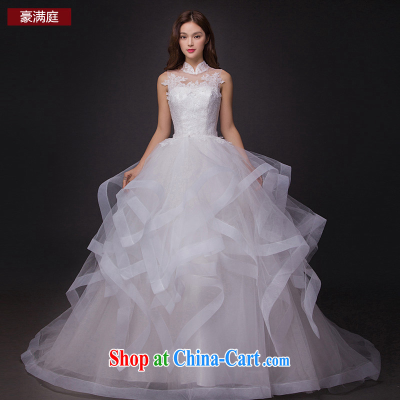 wedding dresses new 2015 wedding a shoulder the Short long-tail wedding photo building theme Cinderella, with white XL