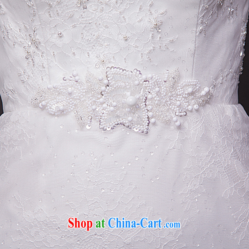 The short long crowsfoot wedding small tail wiped his chest lace wedding dresses for tall thin bridal style white XL, Ho full chamber, shopping on the Internet