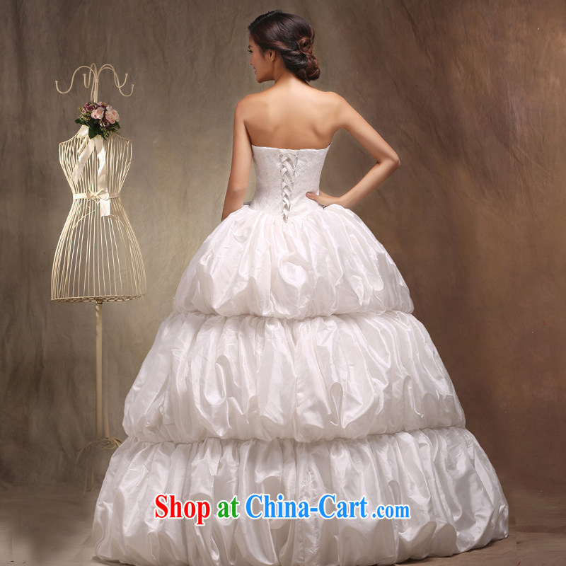 wedding dresses 2015 spring and summer New with wedding Mary Magdalene pregnant women breast larger Cinderella, with wedding cake dress white XL, Ho full chamber, shopping on the Internet