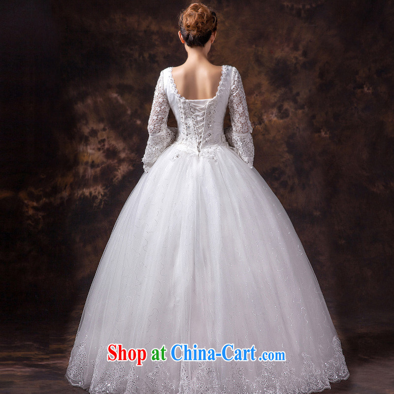 wedding dresses 2015 spring and summer New Custom Cinderella, with larger long-sleeved one shoulder Openwork lace wedding white XL, Ho full chamber, shopping on the Internet