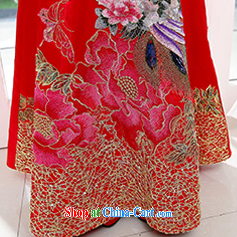 Shui bamboo 2015 spring summer and autumn, the bare chest wedding Golden Phoenix embroidery crowsfoot dragging skirts sexy elegant evening dress beauty toasting banquet hosted annual service royal blue XL, Shui bamboo (RUIZHU), and, on-line shopping