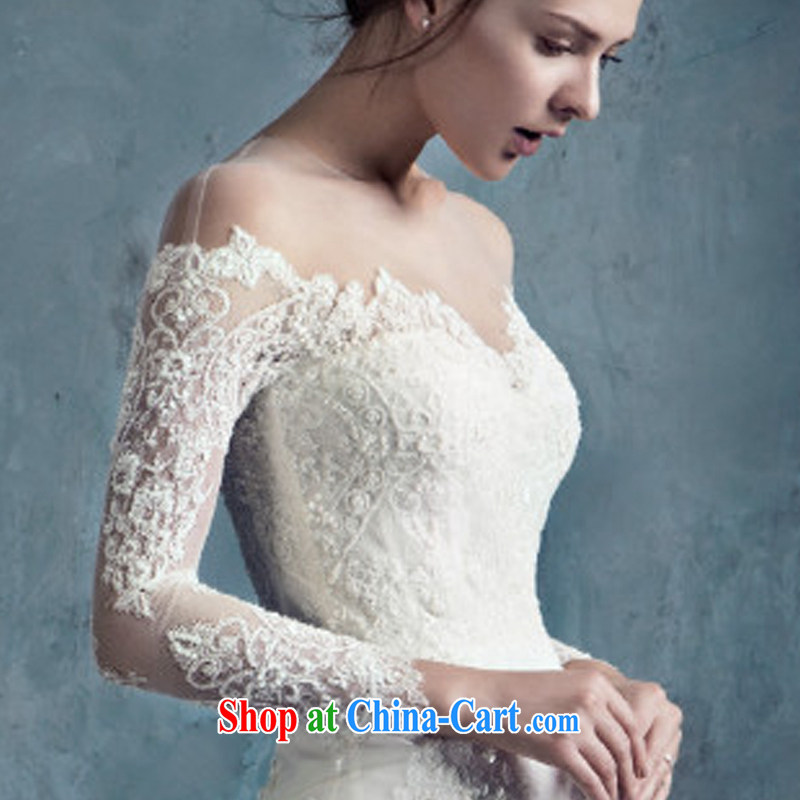 At Merlion wedding dresses 2015 new spring and summer fashion the Field shoulder lace cultivating long-sleeved package and the waist small trailing white tailored straps, clean comics, and shopping on the Internet