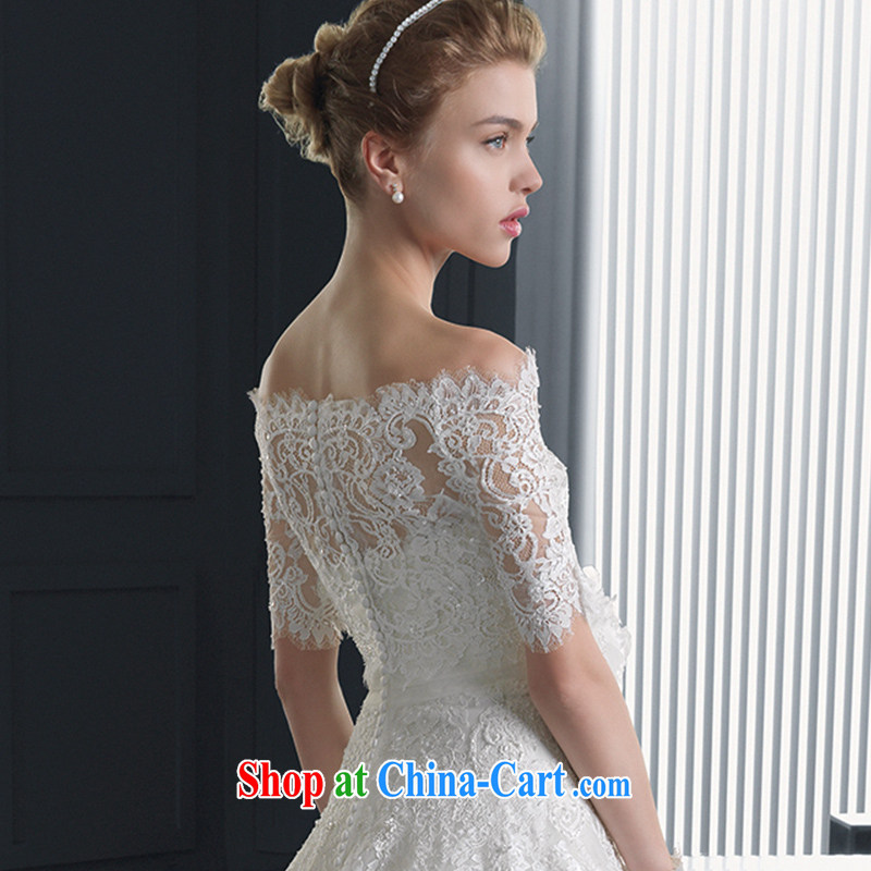 The field shoulder bare chest bridal wedding dresses 2015 spring and summer new minimalist A field with lace-cultivating small-tail a Field shoulder, L, dirty man, online shopping