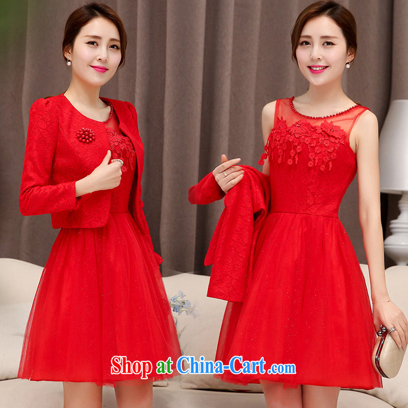 Sweet dreams, marriages toast serving pregnant women wedding dress 2015 new short red banquet autumn bridesmaid clothing red XXL, dreams, (MEIMENGQIAO), online shopping