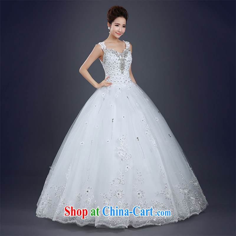 Ting Beverly wedding dresses shoulders 2015 spring and summer New Field shoulder alignment to Korean bridal white simple drill beauty wedding white XXL Ting, Beverly (tingbeier), and, on-line shopping