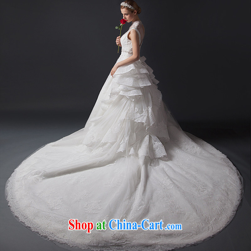 It is not the JUSERE high-end wedding dresses spring 2015 new V for wedding, Japan, and South Korea wedding bridal wedding dress tail wedding white tailored, is by no means set, shopping on the Internet