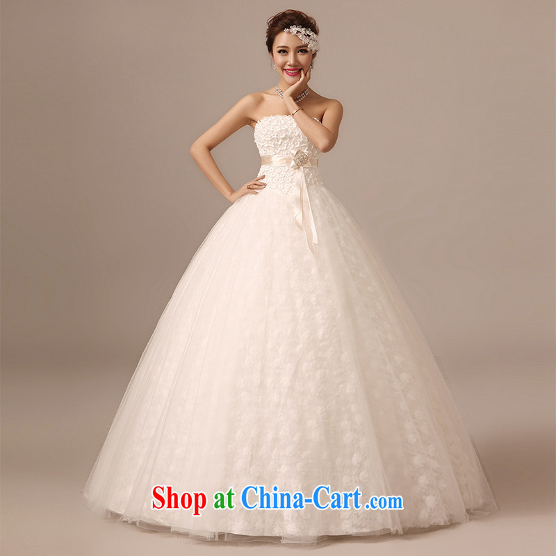 2015 spring and summer new stylish erase chest flowers with wedding dresses Korean layout sweet tie-cultivating graphics thin white tailored