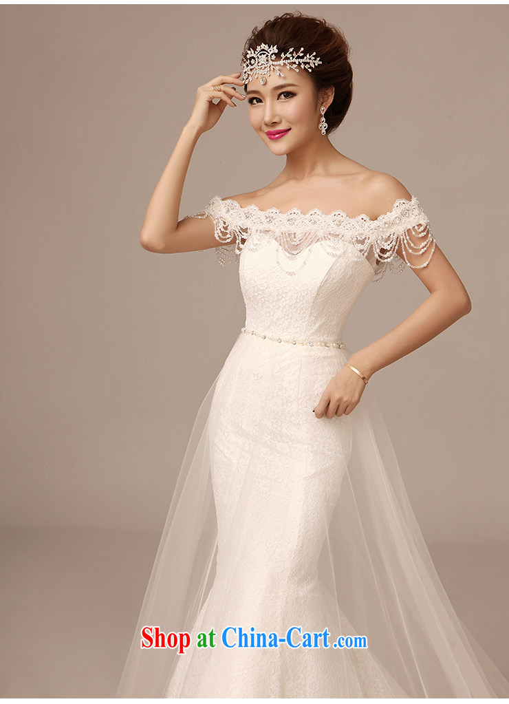 2015 spring and summer New Field shoulder collar crowsfoot wedding long-tail lace Pearl crowsfoot large tail wedding dresses white tailored pictures, price, brand platters! Elections are good character, the national distribution, so why buy now enjoy more preferential! Health