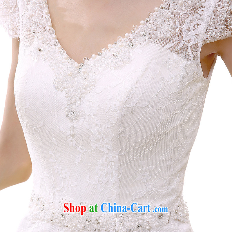 2015 spring and summer New Field shoulder crowsfoot wedding dresses long-tail shoulders V for cultivating lace the tail white tailored, clean to roam, and shopping on the Internet
