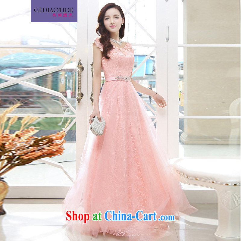 2015 summer dress upscale Greek goddess long skirt wedding dress bridesmaid sister mission snow woven dresses bows skirt annual meeting presided over the ceremony dress pink XL