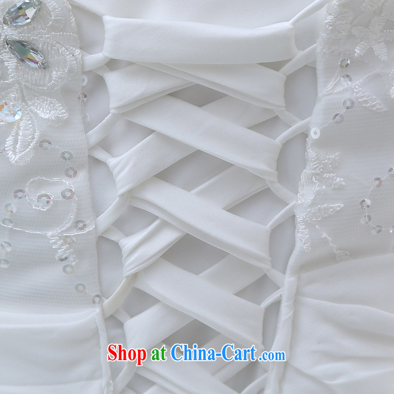 New 2015 wedding dresses bare chest small tail crowsfoot style beauty Korean bridal lace with the Code winter white L, my dear bride (BABY BPIDEB), online shopping