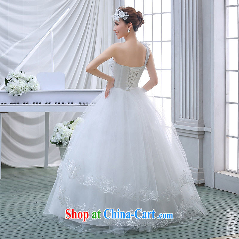wedding dresses 2015 Spring Summer fashion the shoulder flowers parquet drill with wedding, thick mm video thin female white L, my dear Bride (BABY BPIDEB), online shopping