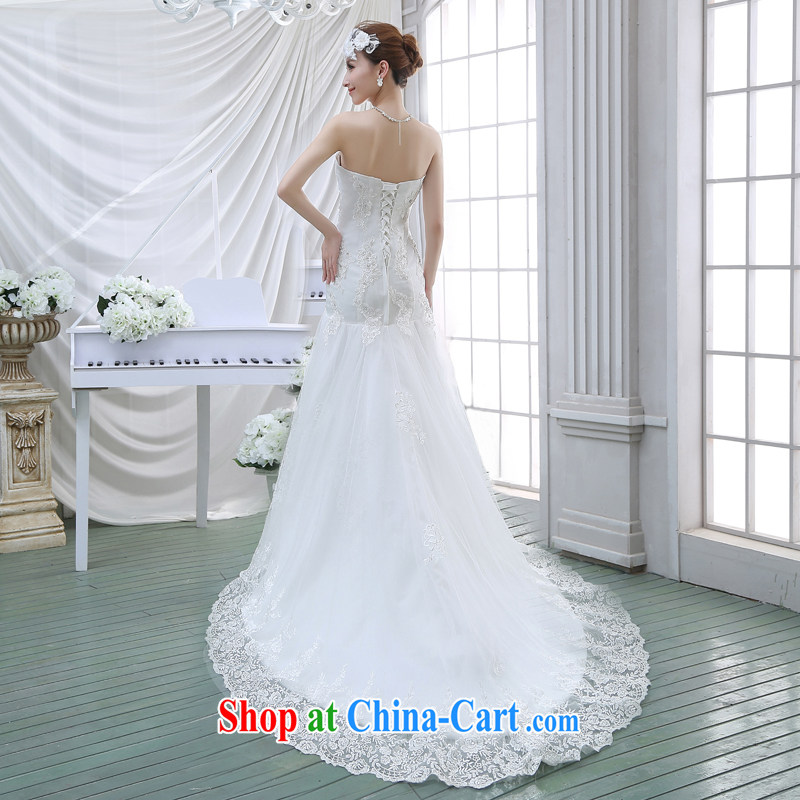 bare chest small tail wedding dresses new 2015 bridal simple Korean A field dress crowsfoot lace beauty with white L, my dear bride (BABY BPIDEB), online shopping