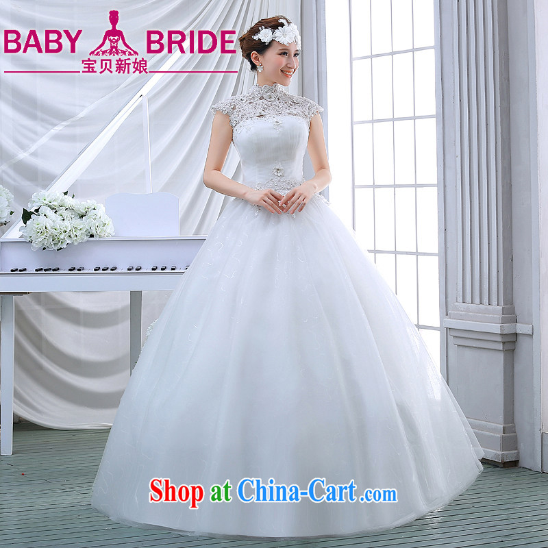 Diamond lace back exposed Korean Princess bride tied with a shoulder wedding dresses spring 2015 new white L