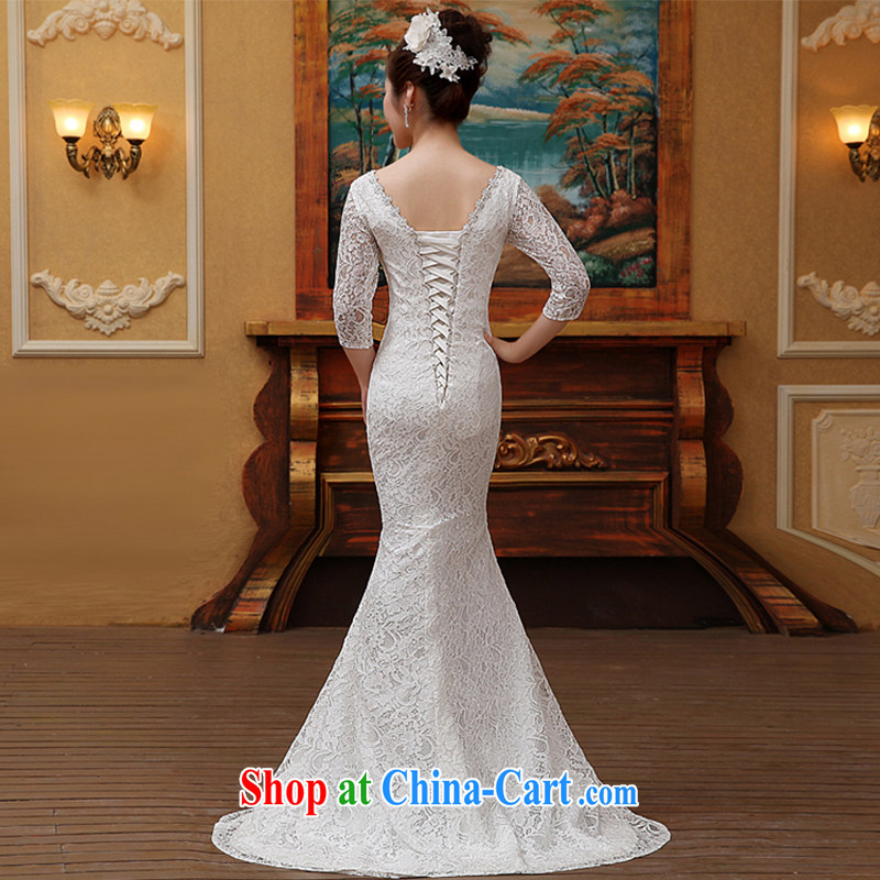 crowsfoot wedding dresses 2015 new spring and summer brides field shoulder tail custom simple Korean Beauty graphics thin white L, my dear bride (BABY BPIDEB), online shopping